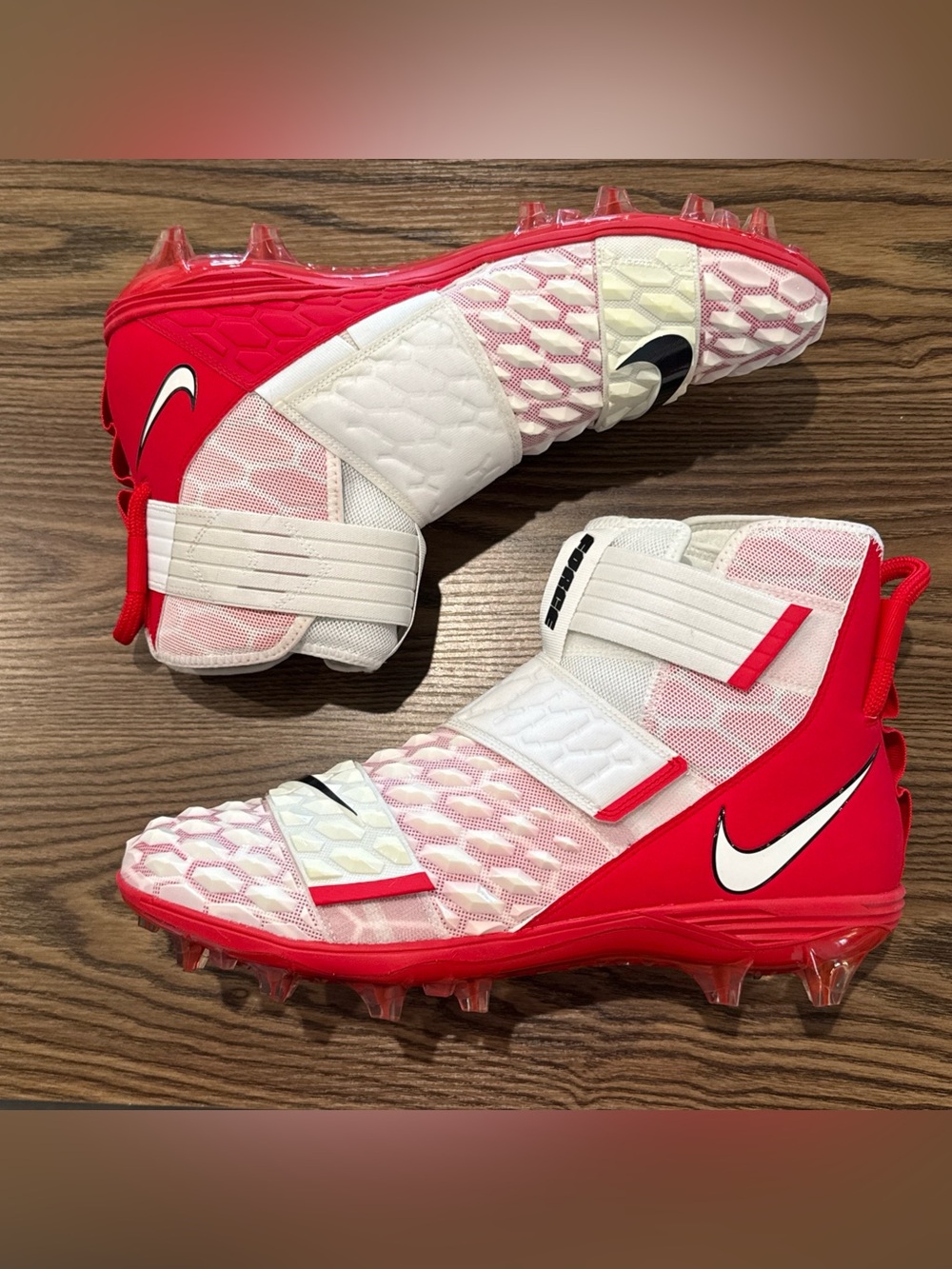 Size 15 Nike Force Savage Elite 2 Football Cleats White/Red BV3962-106